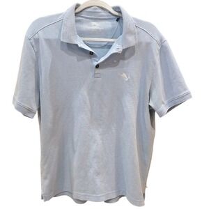 Tommy Bahama Golf Polo Shirt Mens‎ M Relaxed Fit Striped Sky Blue RTL $110 #1050